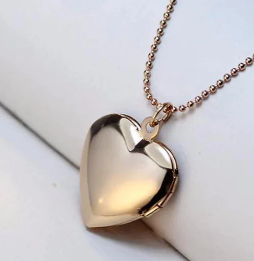 Heart Shaped Necklace with Photo Pendant and Paw Print