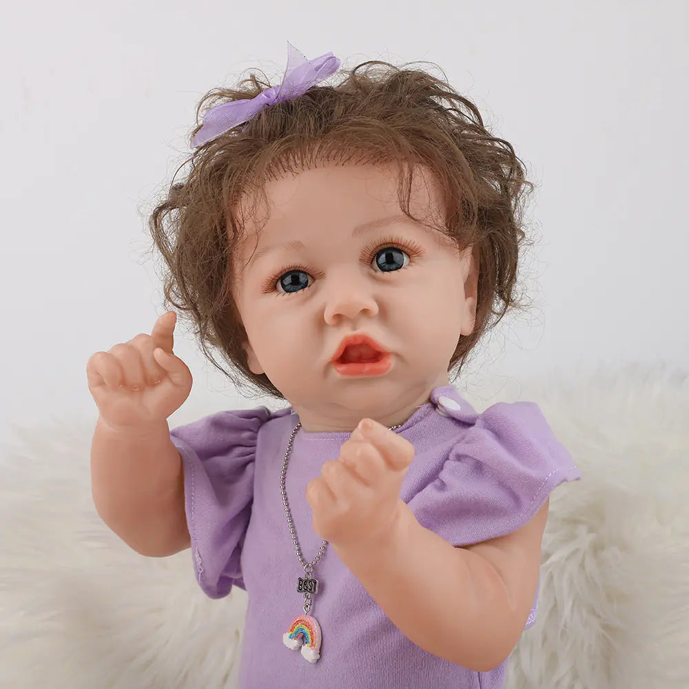 55cm Realistic Reborn Doll in White Sweater Outfit