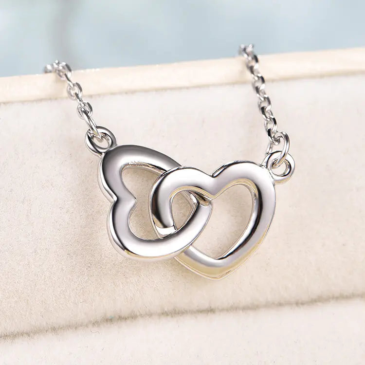 Heart-Shaped Necklace with Double Pendant Design