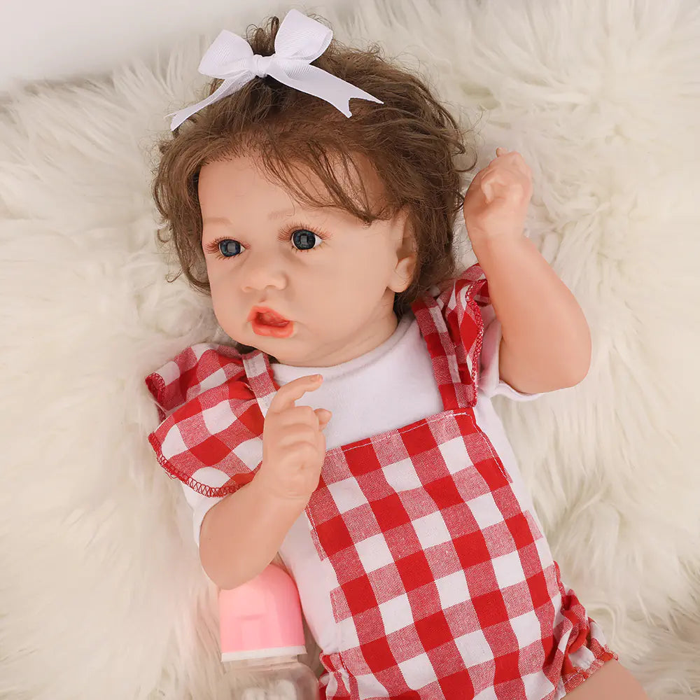 55cm Realistic Reborn Doll in White Sweater Outfit