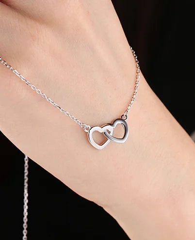 Heart-Shaped Necklace with Double Pendant Design