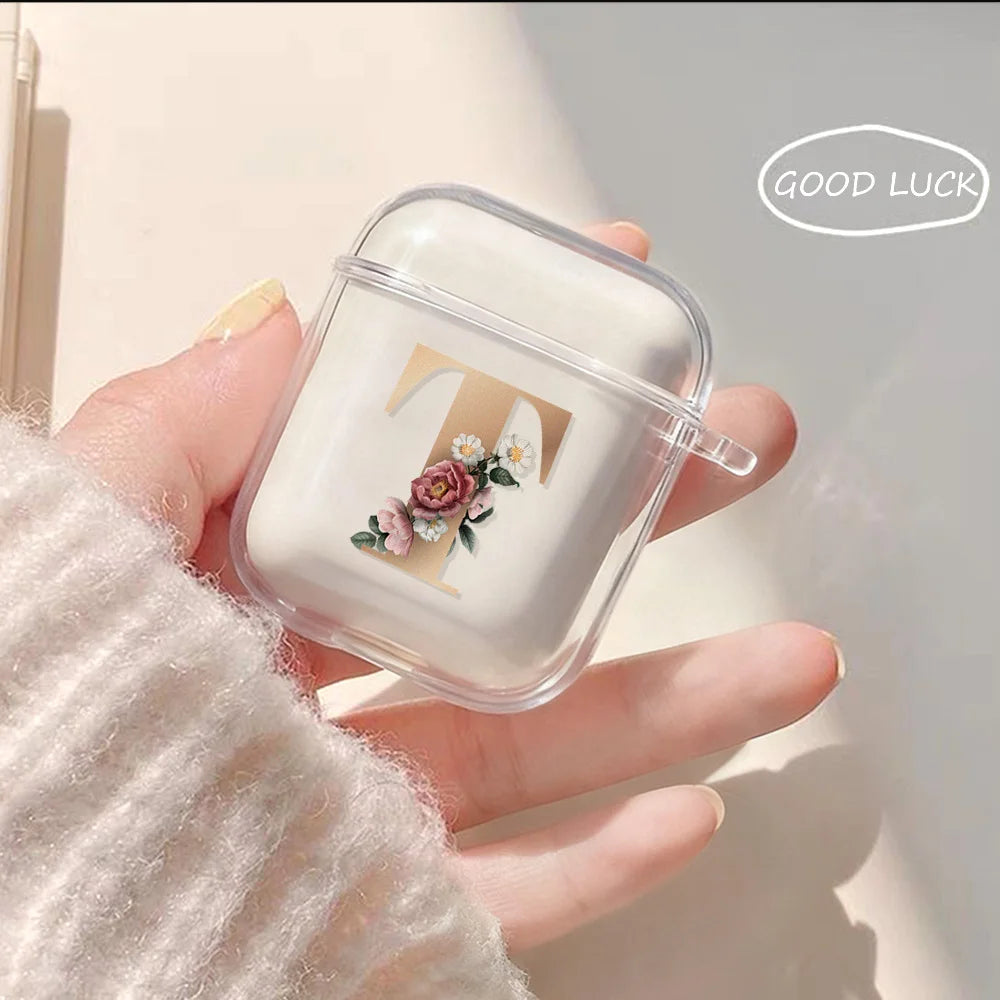 26 Letters A To Z Earphone Case For Airpods Pro 3 Pro3 Pro2 2 Clear Cover Airpods Pro 4 3 1 Soft Tpu Shockproof Protective Cover