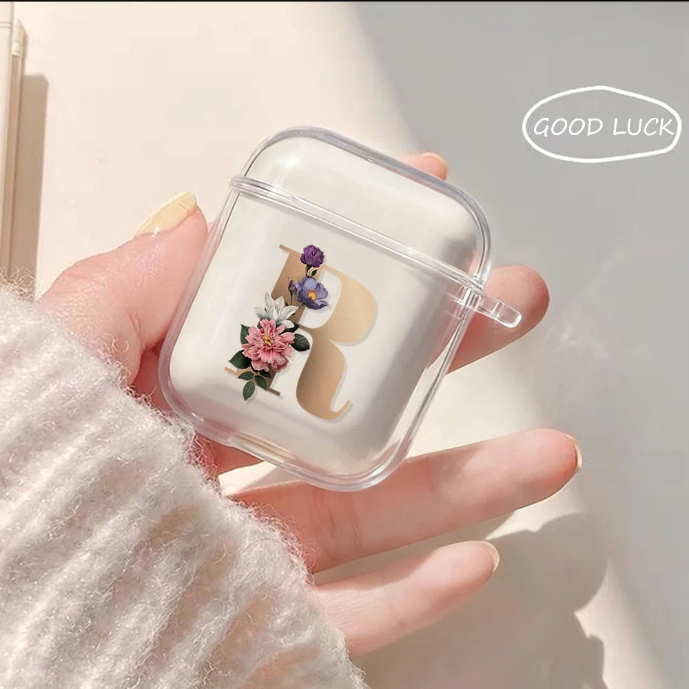 26 Letters A To Z Earphone Case For Airpods Pro 3 Pro3 Pro2 2 Clear Cover Airpods Pro 4 3 1 Soft Tpu Shockproof Protective Cover