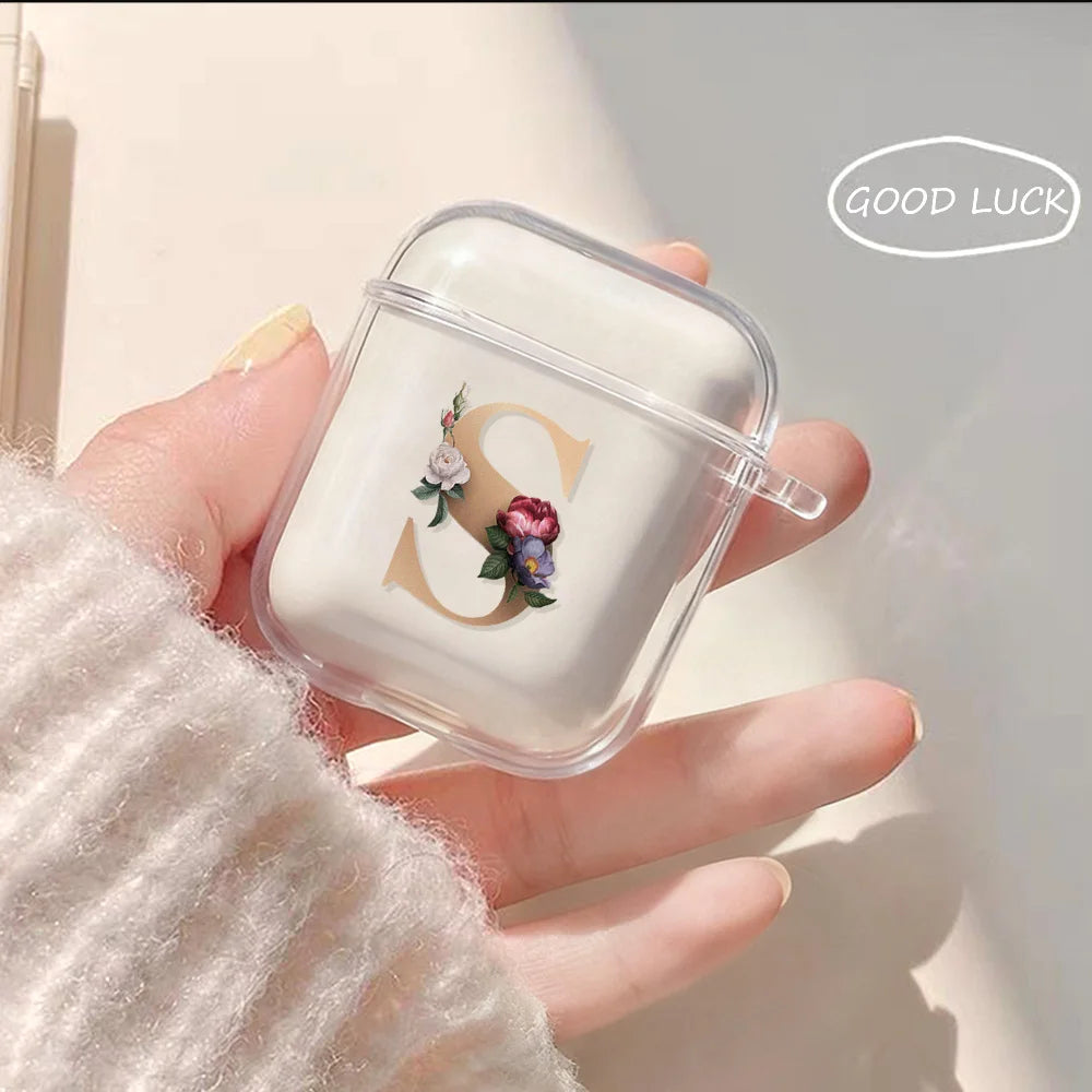 26 Letters A To Z Earphone Case For Airpods Pro 3 Pro3 Pro2 2 Clear Cover Airpods Pro 4 3 1 Soft Tpu Shockproof Protective Cover