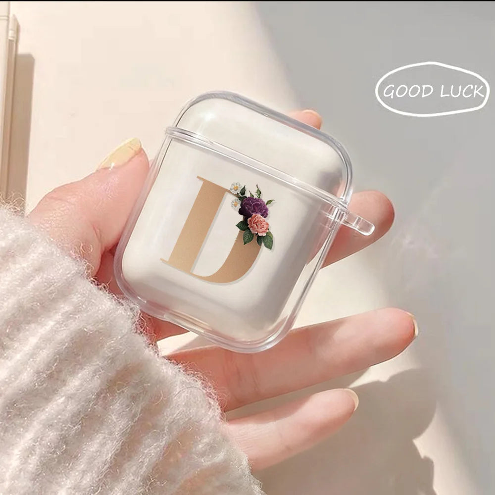 26 Letters A To Z Earphone Case For Airpods Pro 3 Pro3 Pro2 2 Clear Cover Airpods Pro 4 3 1 Soft Tpu Shockproof Protective Cover