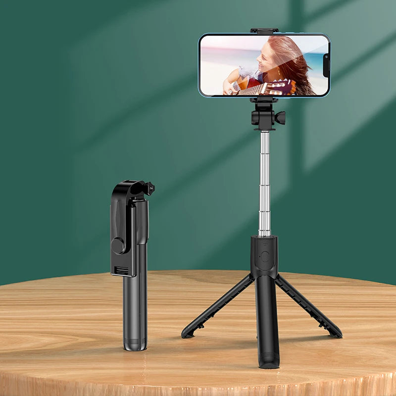 All In One Portable Tripod for iphone Selfie Stick With Fill Light Extendable Phone Stand for Tiktok Live BT Remote Control