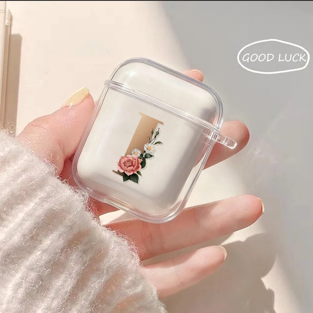 26 Letters A To Z Earphone Case For Airpods Pro 3 Pro3 Pro2 2 Clear Cover Airpods Pro 4 3 1 Soft Tpu Shockproof Protective Cover