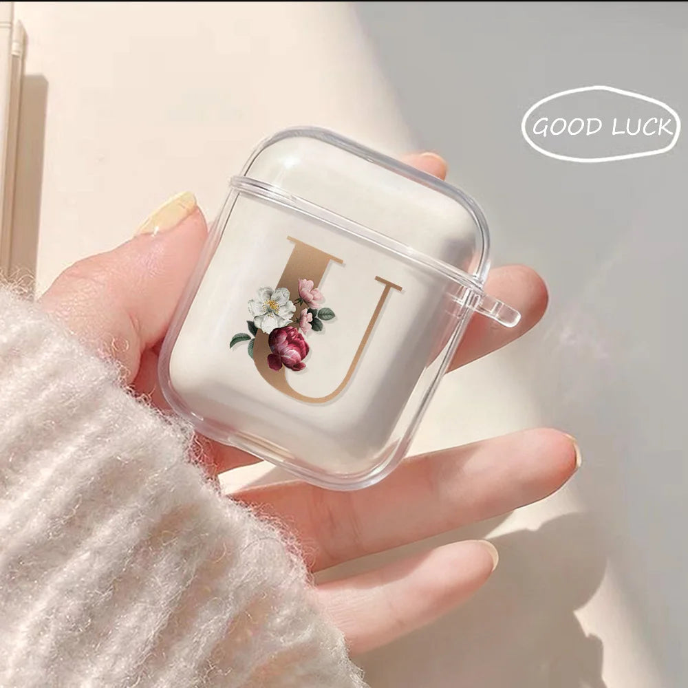 26 Letters A To Z Earphone Case For Airpods Pro 3 Pro3 Pro2 2 Clear Cover Airpods Pro 4 3 1 Soft Tpu Shockproof Protective Cover