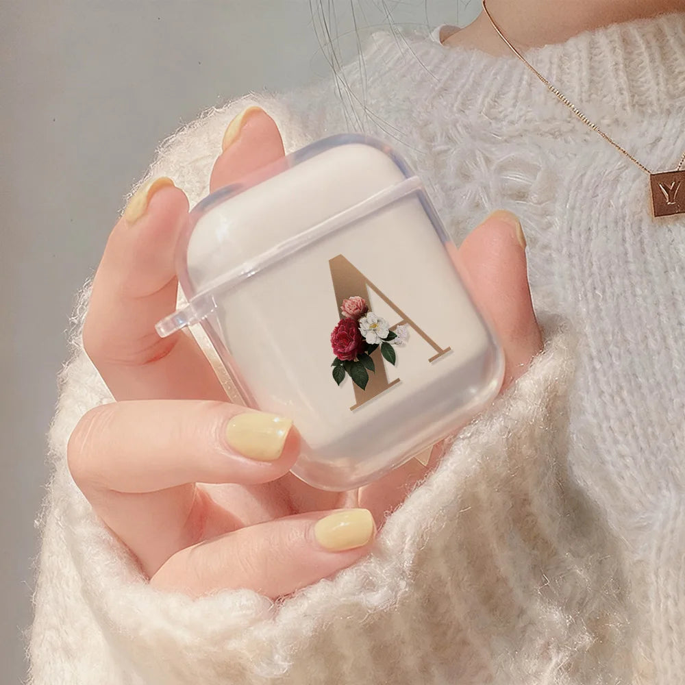 26 Letters A To Z Earphone Case For Airpods Pro 3 Pro3 Pro2 2 Clear Cover Airpods Pro 4 3 1 Soft Tpu Shockproof Protective Cover