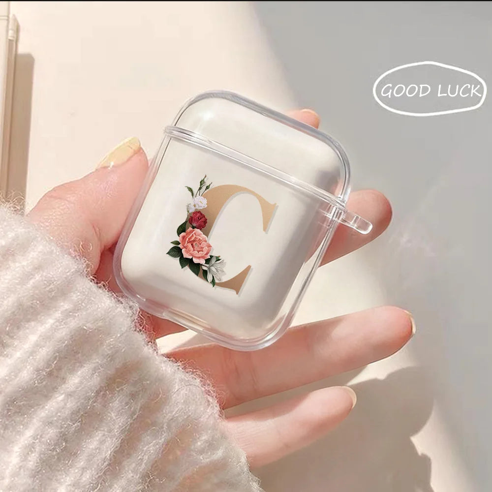 26 Letters A To Z Earphone Case For Airpods Pro 3 Pro3 Pro2 2 Clear Cover Airpods Pro 4 3 1 Soft Tpu Shockproof Protective Cover