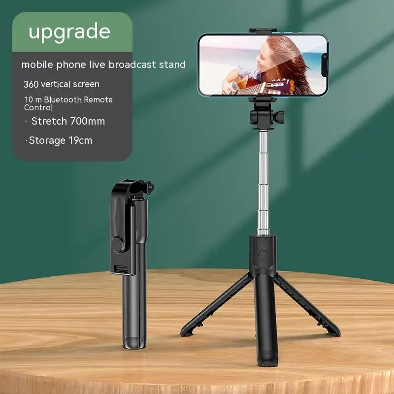 All In One Portable Tripod for iphone Selfie Stick With Fill Light Extendable Phone Stand for Tiktok Live BT Remote Control