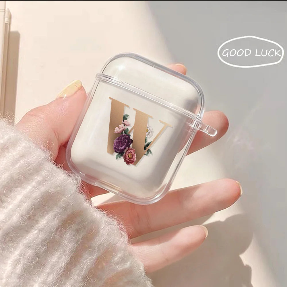 26 Letters A To Z Earphone Case For Airpods Pro 3 Pro3 Pro2 2 Clear Cover Airpods Pro 4 3 1 Soft Tpu Shockproof Protective Cover