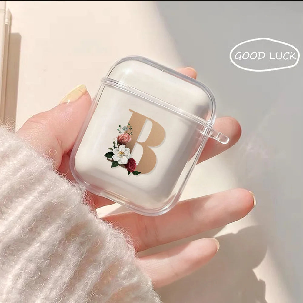 26 Letters A To Z Earphone Case For Airpods Pro 3 Pro3 Pro2 2 Clear Cover Airpods Pro 4 3 1 Soft Tpu Shockproof Protective Cover