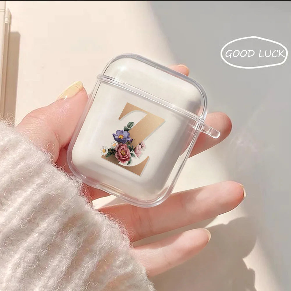 26 Letters A To Z Earphone Case For Airpods Pro 3 Pro3 Pro2 2 Clear Cover Airpods Pro 4 3 1 Soft Tpu Shockproof Protective Cover