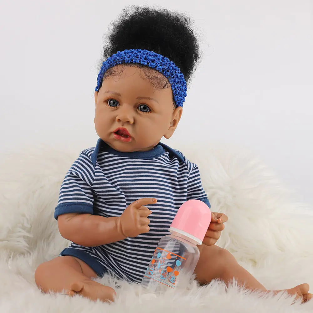 55cm Realistic Reborn Doll in White Sweater Outfit