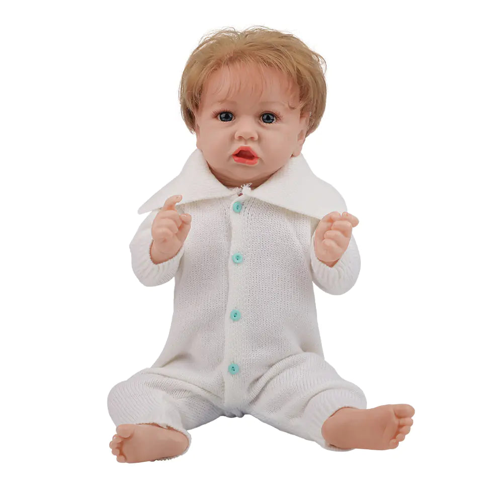 55cm Realistic Reborn Doll in White Sweater Outfit