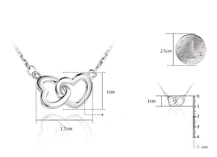 Heart-Shaped Necklace with Double Pendant Design